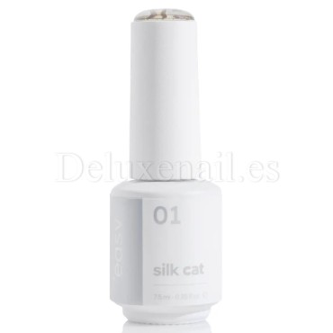 Esmalte permanente Silk Cat 01 Easy, Oro Blanco, 7,5 ml