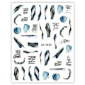 Pegatina adhesiva JO-1830, azul/negro/dorado