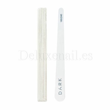 Kit de limas para uñas Dark, grano 180/240, 10 uds, forma gota