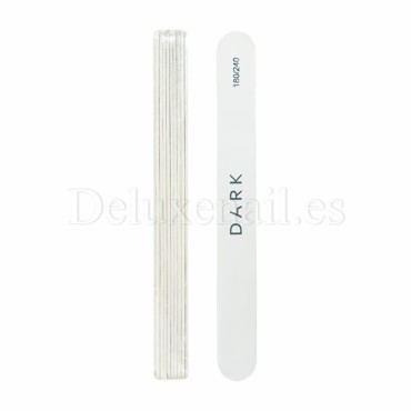 Kit de limas para uñas Dark, grano 180/240, 10 uds, forma recta