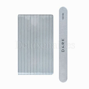 Kit de limas para uñas Dark, grano 150/180, 25 uds, forma recta