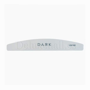 Kit de limas para uñas Dark, grano 150/180, 25 uds, forma media luna, blanco