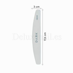 Kit de limas para uñas Dark, grano 180/240, 25 uds, forma media luna, blanco