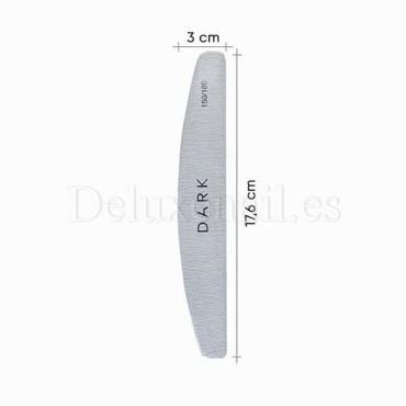 Kit de limas para uñas Dark, grano 150/180, 25 uds, forma media luna