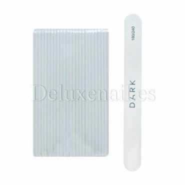 Kit de limas para uñas Dark, grano 180/240, 25 uds, forma recta