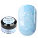 Sparkle Gel 02 Komilfo, Gel constructor azul translúcido con hexágonos brillantes, 15 gr