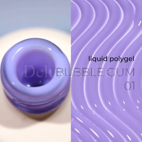 Liquid Polygel Bubble Gum 01 DE LA RO, polygel líquido de color violeta, 15 ml