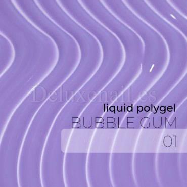 Liquid Polygel Bubble Gum 01 DE LA RO, polygel líquido de color lila pastel, 15 ml