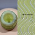 Liquid Polygel Bubble Gum 02 DE LA RO, polygel líquido de color verde claro, 15 ml