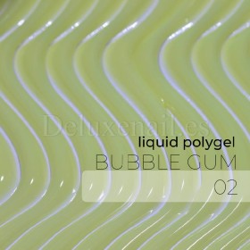 Liquid Polygel Bubble Gum 02 DE LA RO, polygel líquido de color amarillo pastel, 15 ml