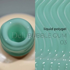 Liquid Polygel Bubble Gum 03 DE LA RO, polygel líquido de color turquesa, 15 ml