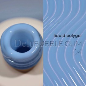 Liquid Polygel Bubble Gum 04 DE LA RO, polygel líquido de color azul, 15 ml