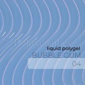 Liquid Polygel Bubble Gum 04 DE LA RO, polygel líquido de color azul bebé, 15 ml