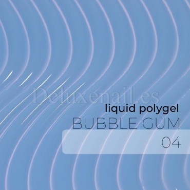 Liquid Polygel Bubble Gum 04 DE LA RO, polygel líquido de color azul bebé, 15 ml