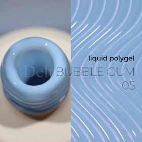 Liquid Polygel Bubble Gum 05 DE LA RO, polygel líquido de color azul cielo, 15 ml