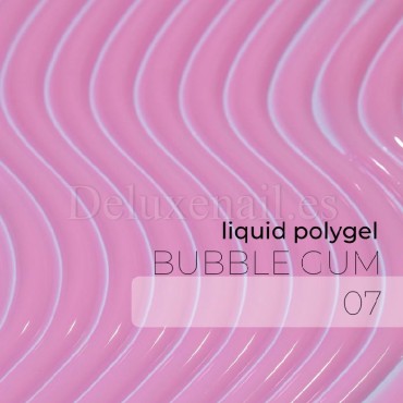Liquid Polygel Bubble Gum 07 DE LA RO, polygel líquido de color rosa bebé frio, 15 ml