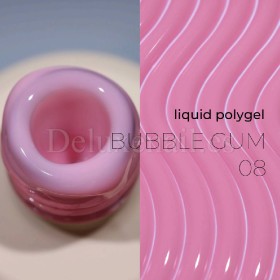 Liquid Polygel Bubble Gum 08 DE LA RO, polygel líquido de color rosa, 15 ml