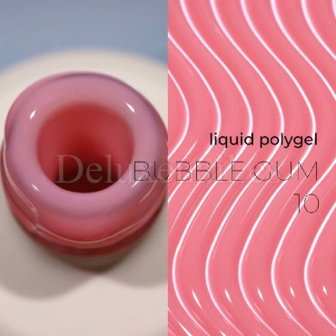 Liquid Polygel Bubble Gum 10 DE LA RO, polygel líquido de color coral, 15 ml