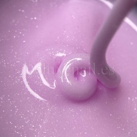 Gel constructor Dark Medium Gel 35, Rosa con micro brillo, 15 ml