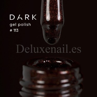 Esmalte Permanente Dark 113, Marrón con micro brillo, 10 ml