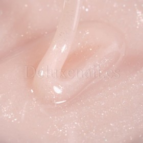 Gel constructor Dark Medium Gel 46, Beige rosado con micro brillo, 15 ml