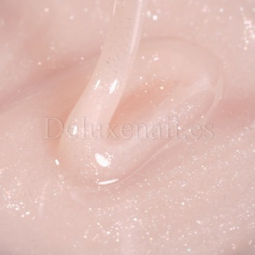 Gel constructor Dark Medium Gel 46, Beige rosado con micro brillo, 15 ml