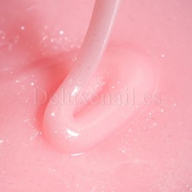 Gel constructor Dark Medium Gel 47, Rosa con micro brillo, 15 ml