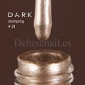 Esmalte Stamping Dark 21, Oro Blanco Metalizado, 10 ml