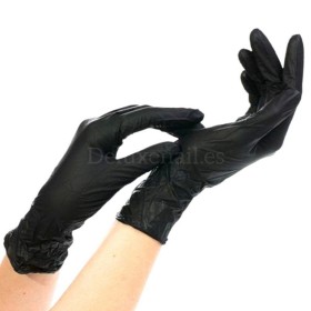 Guantes de nitrilo sin polvo Rubberex PRO 5.0 g, talla S, negro, 100 uds
