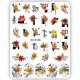 Pegatina adhesiva JO-2106, Hojas otoño, multicolor