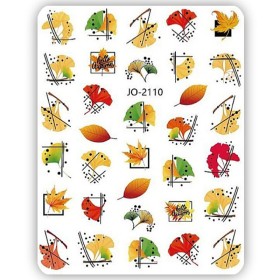 Pegatina adhesiva JO-2110, Hojas otoño, multicolor