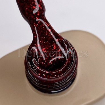 Gel Polish 111 DARK, esmalte semipermanente granate con purpurina roja, 6 ml