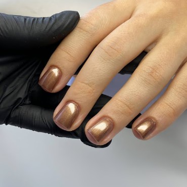 Gel Polish 156 DARK, esmalte semipermanente beige oscuro con micro brillo, 6 ml