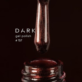 Gel Polish 157 DARK, esmalte semipermanente marrón oscuro con micro brillo, 6 ml