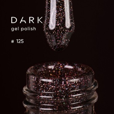 Gel Polish 125 DARK, esmalte semipermanente marrón berenjena con micro brillo, 6 ml