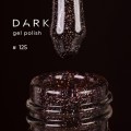 Gel Polish 125 DARK, esmalte semipermanente marrón berenjena con micro brillo, 6 ml