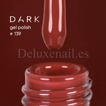 Gel Polish 139 DARK, esmalte semipermanente rojo teja, 6 ml