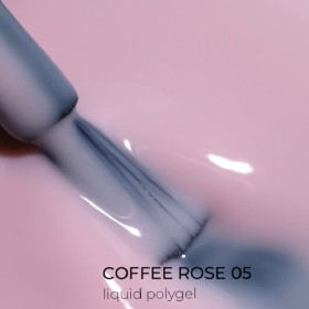 Liquid Polygel Coffee Rose 05 DE LA RO, polygel líquido de color rosa nude, 15 ml