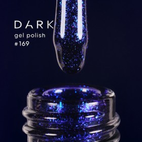 Gel Polish 169 DARK, esmalte semipermanente azul con micro brillo, 6 ml