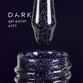Gel Polish 171 DARK, esmalte semipermanente azul oscuro con micro brillo, 6 ml