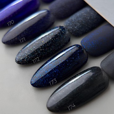 Gel Polish 172 DARK, esmalte semipermanente azul oscuro con purpurina, 6 ml