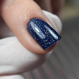 Gel Polish 172 DARK, esmalte semipermanente azul oscuro con purpurina, 6 ml