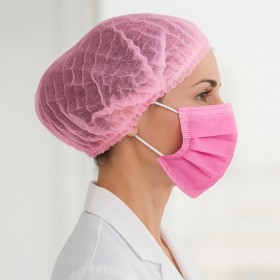 Gorros desechables, Rosa, 100 uds