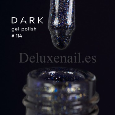 Gel Polish 114 DARK, esmalte semipermanente azul con micro brillo, 6 ml