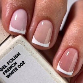 Gel Polish French White 002 NAILSOFTHEDAY, esmalte semipermanente blanco, 10 ml