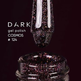 Gel Polish 124 DARK, esmalte semipermanente borgoña oscuro con micro brillo, 6 ml