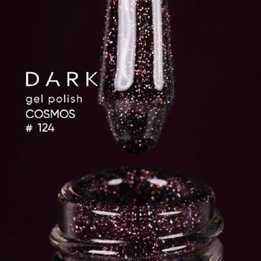 Gel Polish 124 DARK, esmalte semipermanente borgoña oscuro con micro brillo, 6 ml