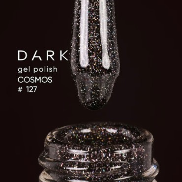Gel Polish 127 DARK, esmalte semipermanente marrón oscuro con micro brillo, 6 ml