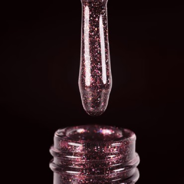 Gel Polish 129 DARK, esmalte semipermanente burdeos con micro brillo, 6 ml