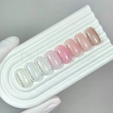 Cover Base Shimmer 29 NAILSOFTHEDAY, base camuflaje, beige rosado con purpurina plateada, 30 ml